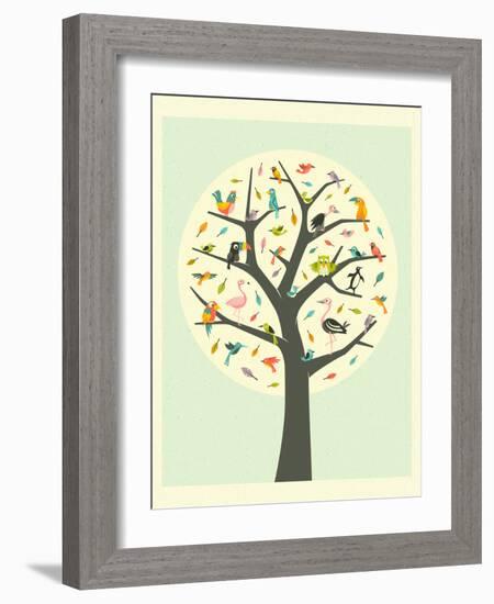 Tree of Life-Jazzberry Blue-Framed Premium Giclee Print