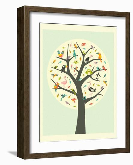 Tree of Life-Jazzberry Blue-Framed Premium Giclee Print