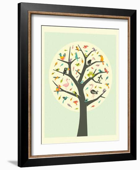 Tree of Life-Jazzberry Blue-Framed Premium Giclee Print