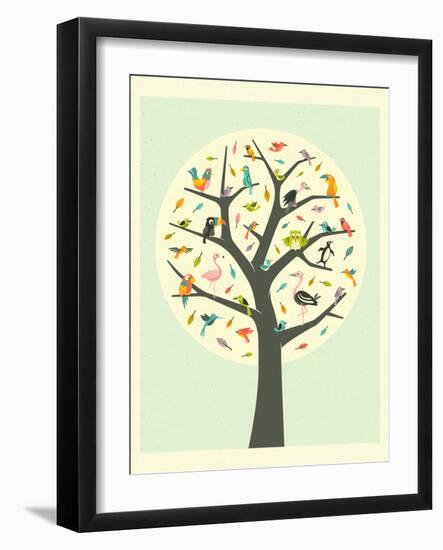 Tree of Life-Jazzberry Blue-Framed Premium Giclee Print