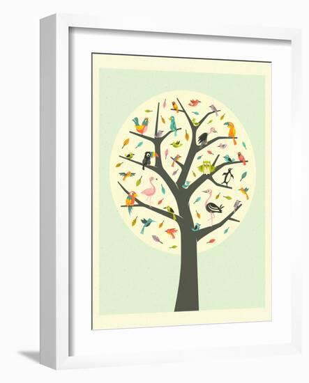 Tree of Life-Jazzberry Blue-Framed Premium Giclee Print