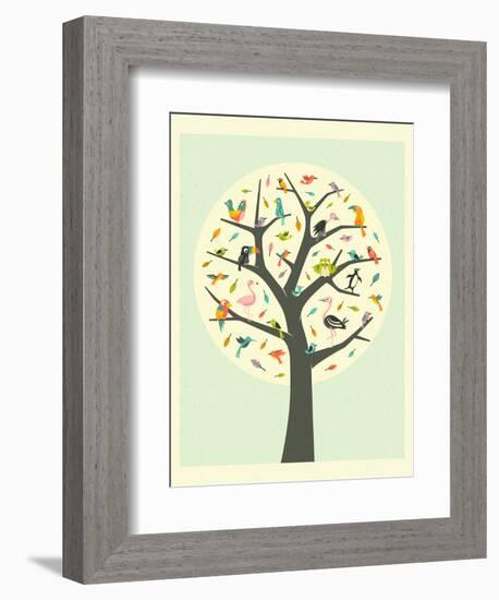 Tree of Life-Jazzberry Blue-Framed Art Print