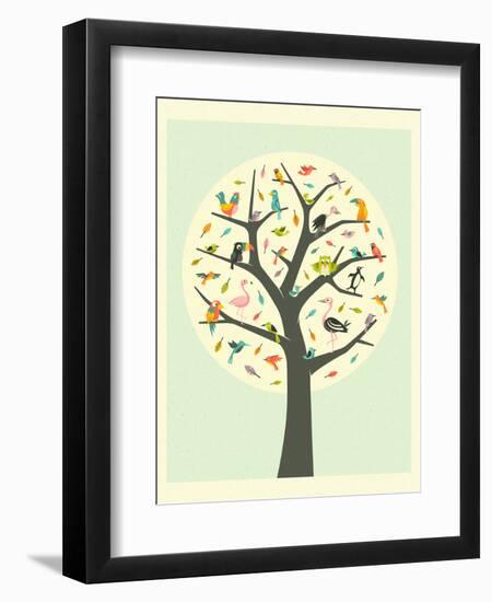 Tree of Life-Jazzberry Blue-Framed Art Print