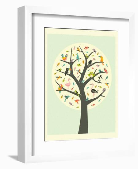 Tree of Life-Jazzberry Blue-Framed Art Print