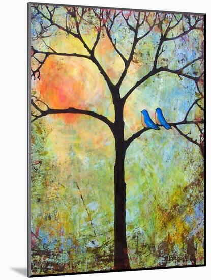 Tree Print Art Birds Sunshine Bluebirds-Blenda Tyvoll-Mounted Art Print