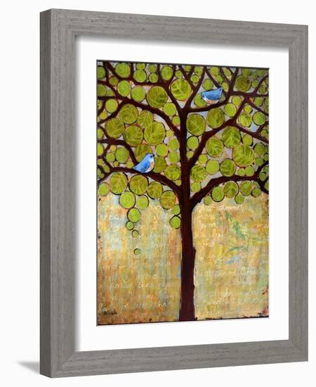 Tree Print Birds Boughs in Leaf-Blenda Tyvoll-Framed Art Print