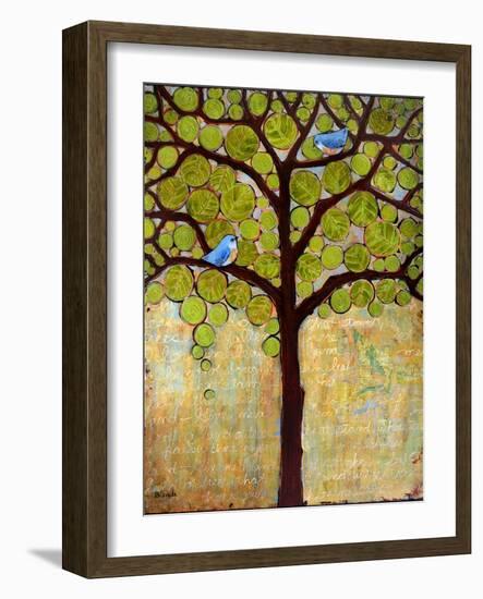 Tree Print Birds Boughs in Leaf-Blenda Tyvoll-Framed Art Print