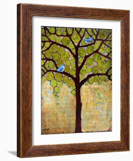 Tree Print Birds Boughs in Leaf-Blenda Tyvoll-Framed Art Print