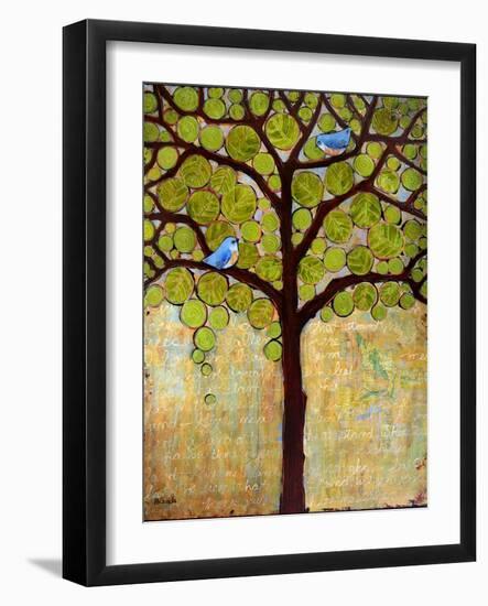 Tree Print Birds Boughs in Leaf-Blenda Tyvoll-Framed Art Print