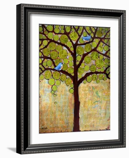 Tree Print Birds Boughs in Leaf-Blenda Tyvoll-Framed Art Print