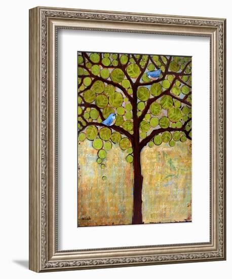 Tree Print Birds Boughs in Leaf-Blenda Tyvoll-Framed Art Print