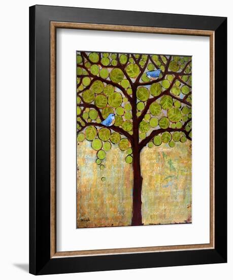 Tree Print Birds Boughs in Leaf-Blenda Tyvoll-Framed Art Print