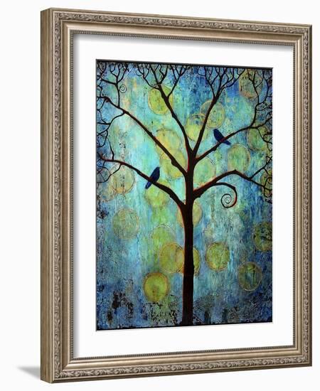 Tree Print Twilight Blue-Blenda Tyvoll-Framed Art Print