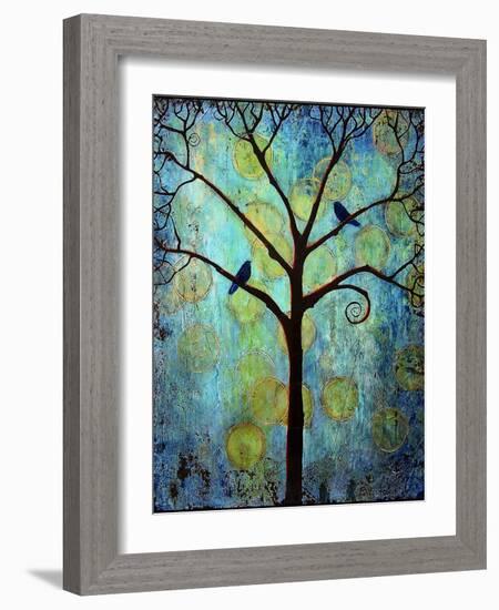 Tree Print Twilight Blue-Blenda Tyvoll-Framed Art Print