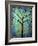 Tree Print Twilight Blue-Blenda Tyvoll-Framed Art Print