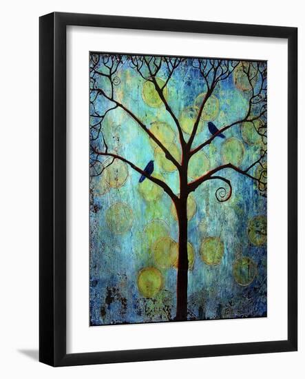 Tree Print Twilight Blue-Blenda Tyvoll-Framed Art Print