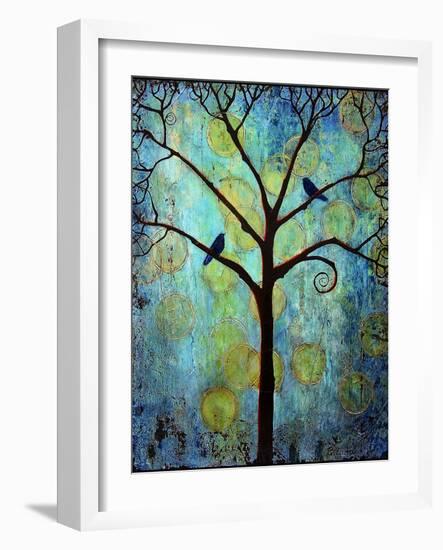 Tree Print Twilight Blue-Blenda Tyvoll-Framed Art Print