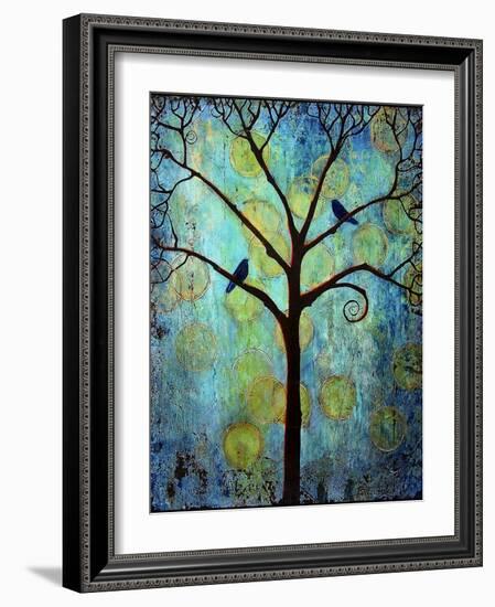 Tree Print Twilight Blue-Blenda Tyvoll-Framed Art Print