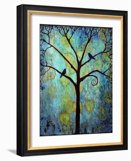 Tree Print Twilight Blue-Blenda Tyvoll-Framed Art Print