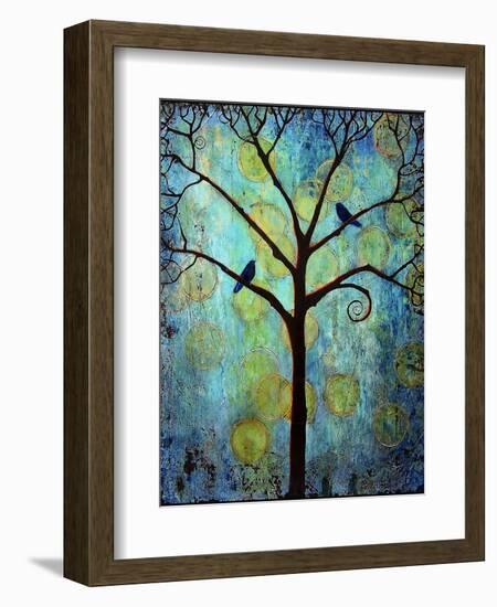 Tree Print Twilight Blue-Blenda Tyvoll-Framed Premium Giclee Print