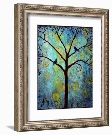 Tree Print Twilight Blue-Blenda Tyvoll-Framed Art Print