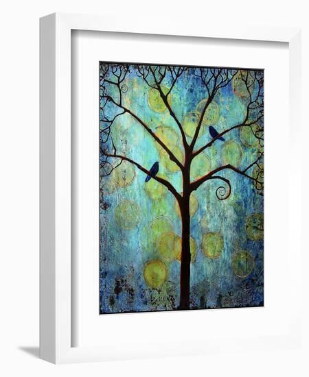 Tree Print Twilight Blue-Blenda Tyvoll-Framed Art Print