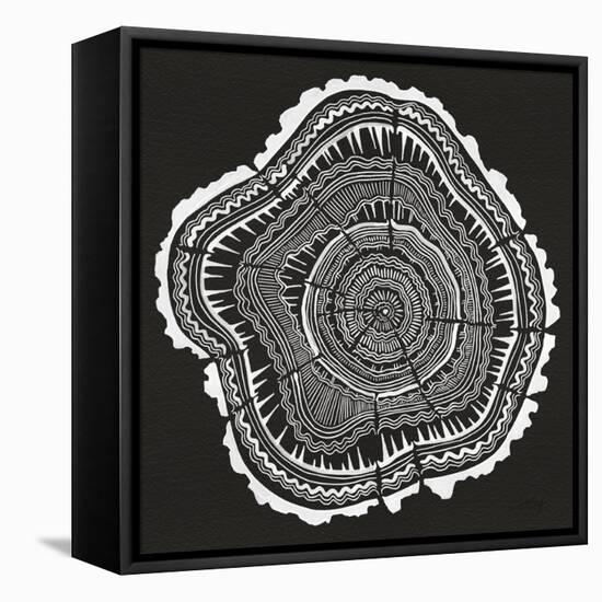 Tree Rings Black-Cat Coquillette-Framed Stretched Canvas