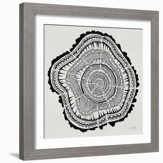 Tree Rings in Black on White-Cat Coquillette-Framed Giclee Print