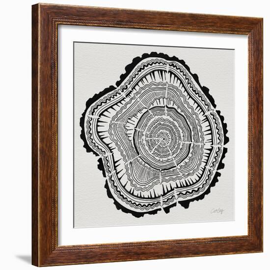 Tree Rings in Black on White-Cat Coquillette-Framed Giclee Print