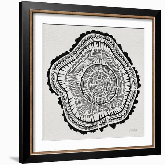 Tree Rings in Black on White-Cat Coquillette-Framed Giclee Print