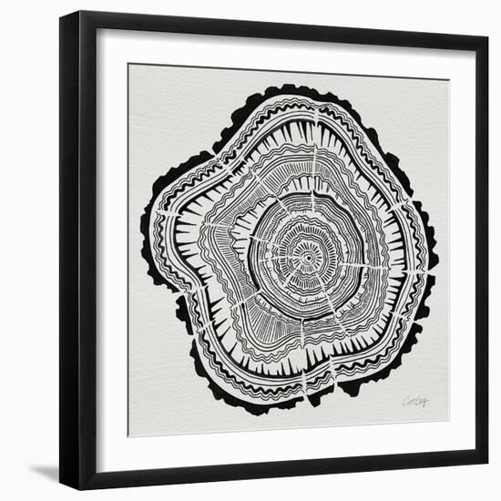 Tree Rings in Black on White-Cat Coquillette-Framed Giclee Print