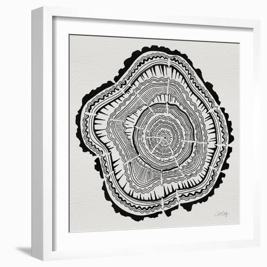 Tree Rings in Black on White-Cat Coquillette-Framed Giclee Print