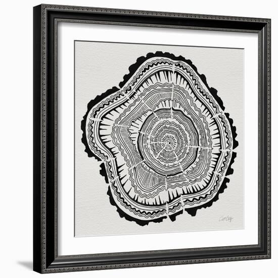 Tree Rings in Black on White-Cat Coquillette-Framed Giclee Print