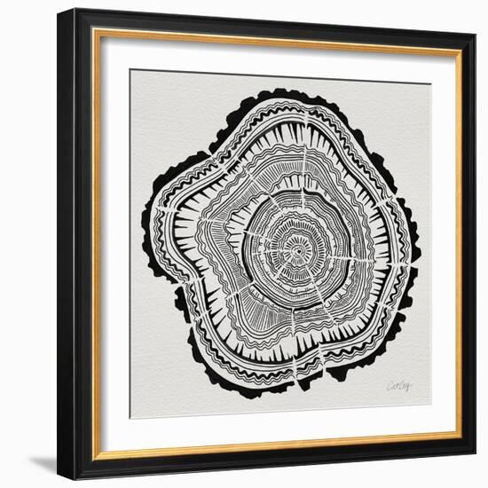 Tree Rings in Black on White-Cat Coquillette-Framed Giclee Print