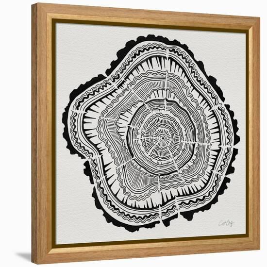 Tree Rings in Black on White-Cat Coquillette-Framed Premier Image Canvas