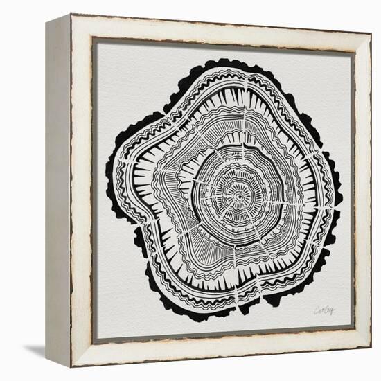 Tree Rings in Black on White-Cat Coquillette-Framed Premier Image Canvas