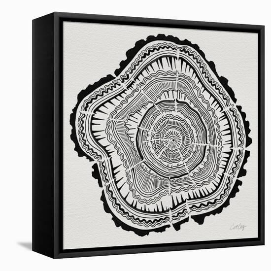 Tree Rings in Black on White-Cat Coquillette-Framed Premier Image Canvas