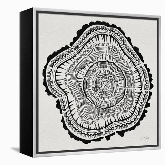 Tree Rings in Black on White-Cat Coquillette-Framed Premier Image Canvas