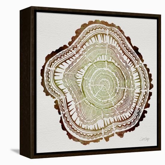 Tree Rings in Brown-Cat Coquillette-Framed Premier Image Canvas