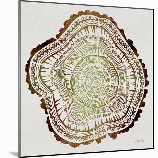 Tree Rings in Brown-Cat Coquillette-Mounted Giclee Print