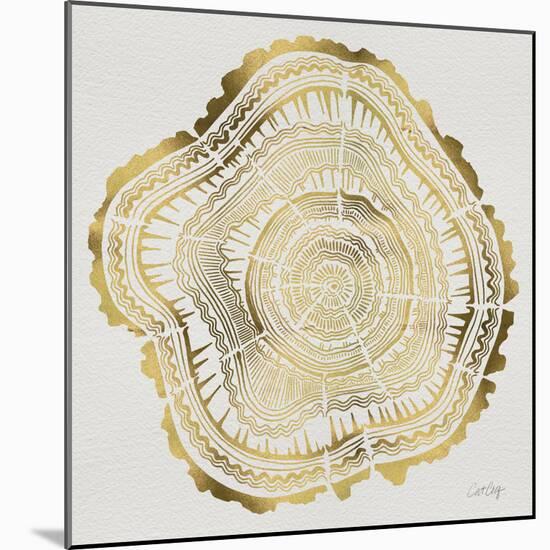 Tree Rings in Gold-Cat Coquillette-Mounted Giclee Print