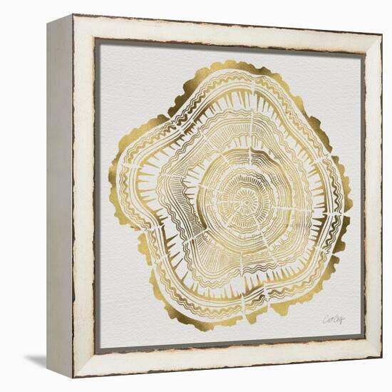 Tree Rings in Gold-Cat Coquillette-Framed Premier Image Canvas