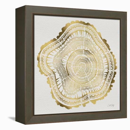 Tree Rings in Gold-Cat Coquillette-Framed Premier Image Canvas