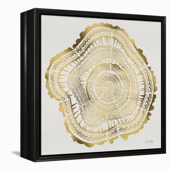 Tree Rings in Gold-Cat Coquillette-Framed Premier Image Canvas