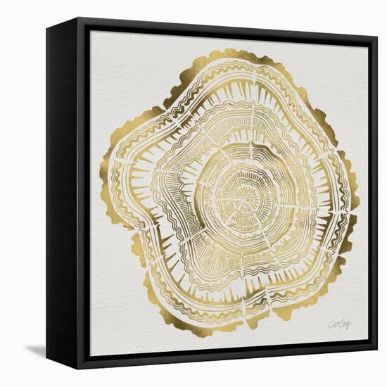 Tree Rings in Gold-Cat Coquillette-Framed Premier Image Canvas