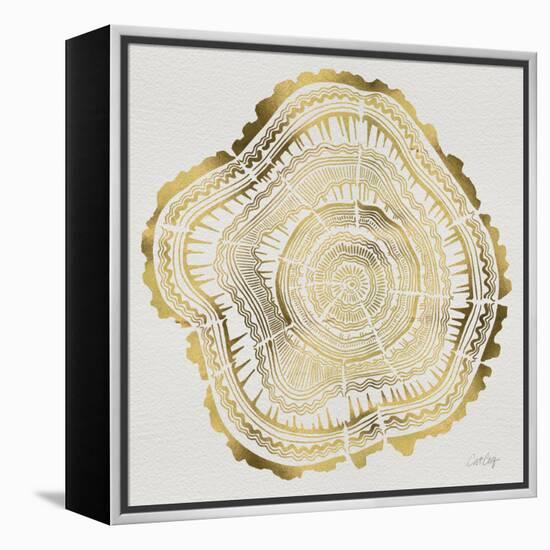 Tree Rings in Gold-Cat Coquillette-Framed Premier Image Canvas