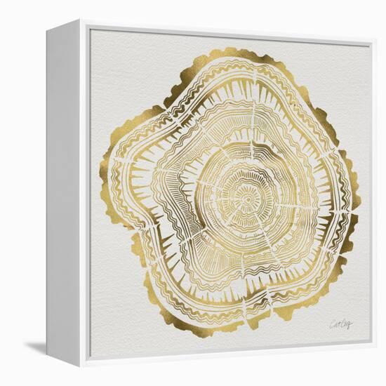 Tree Rings in Gold-Cat Coquillette-Framed Premier Image Canvas