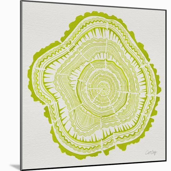 Tree Rings in Lime-Cat Coquillette-Mounted Giclee Print