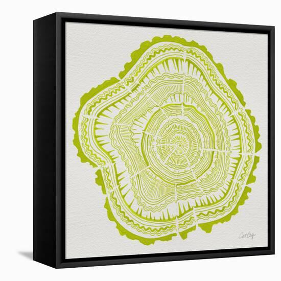 Tree Rings in Lime-Cat Coquillette-Framed Premier Image Canvas