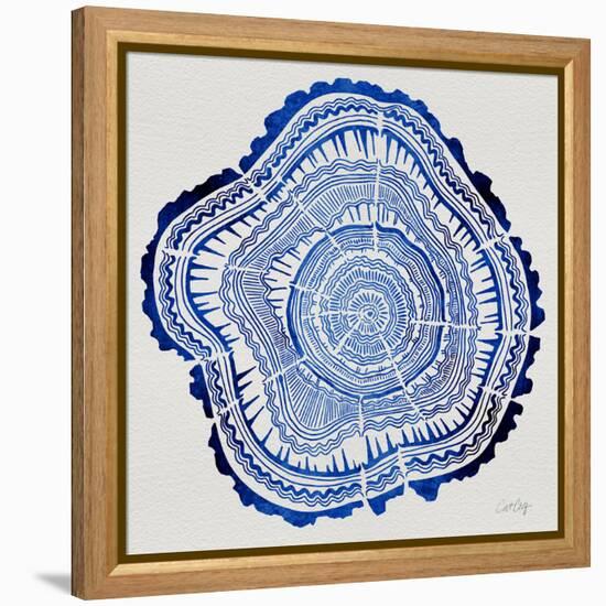 Tree Rings in Navy-Cat Coquillette-Framed Premier Image Canvas